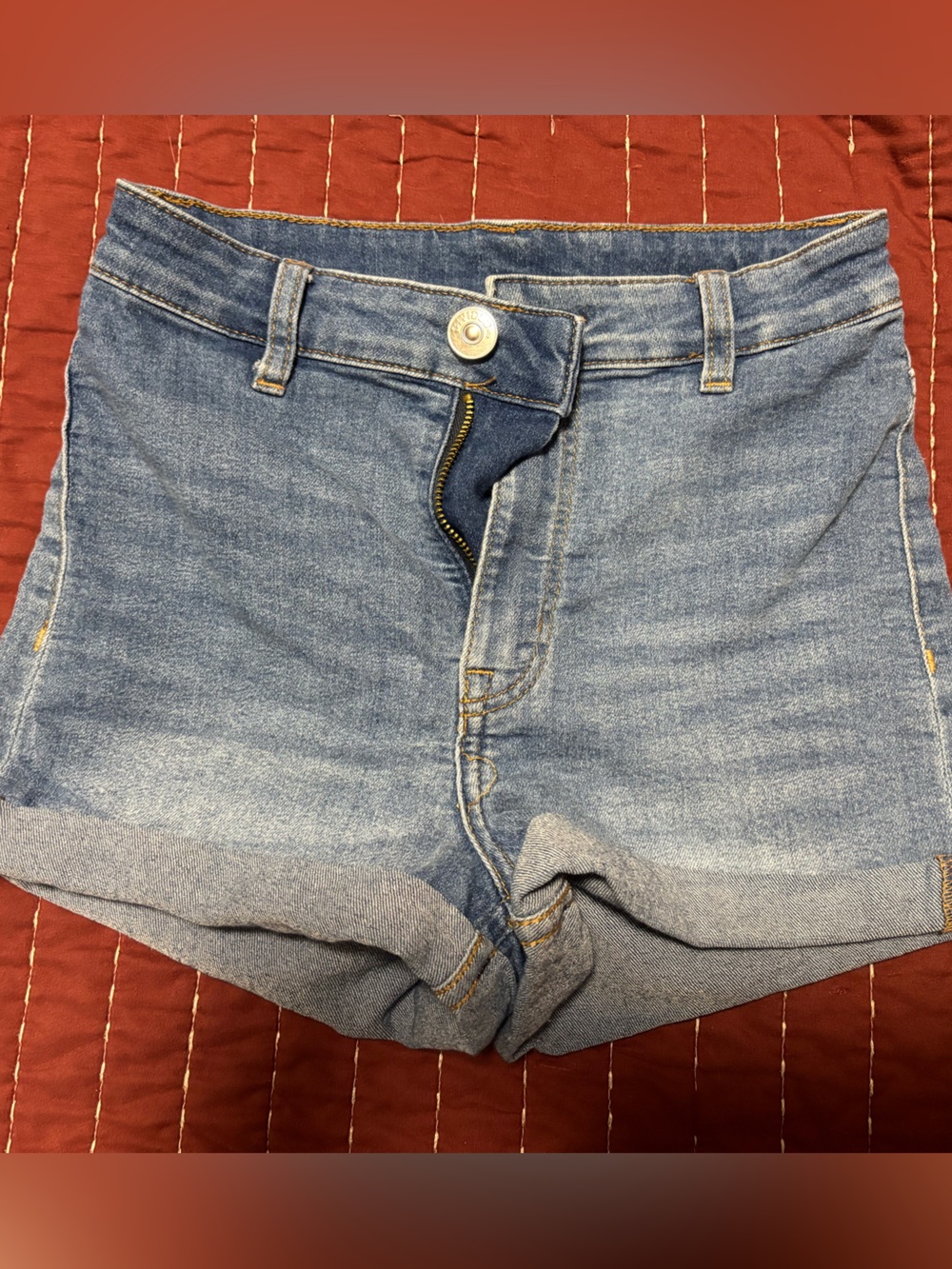 Divided Light Blue Rolled-Hem Denim Shorts